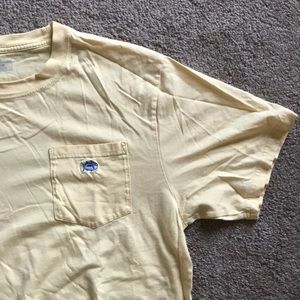 Southern Tide yellow pocket tee